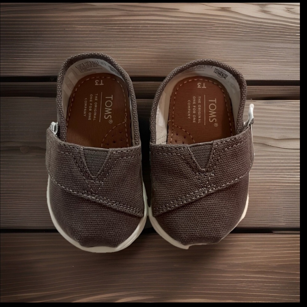 Tom’s Alpargata Kids Shoe Ash Canvas Woven Recycled Cotton Cushioned Insoles